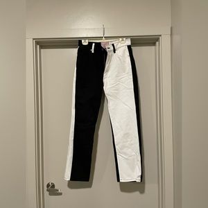 Revice cropped straight leg split color pants - size 6